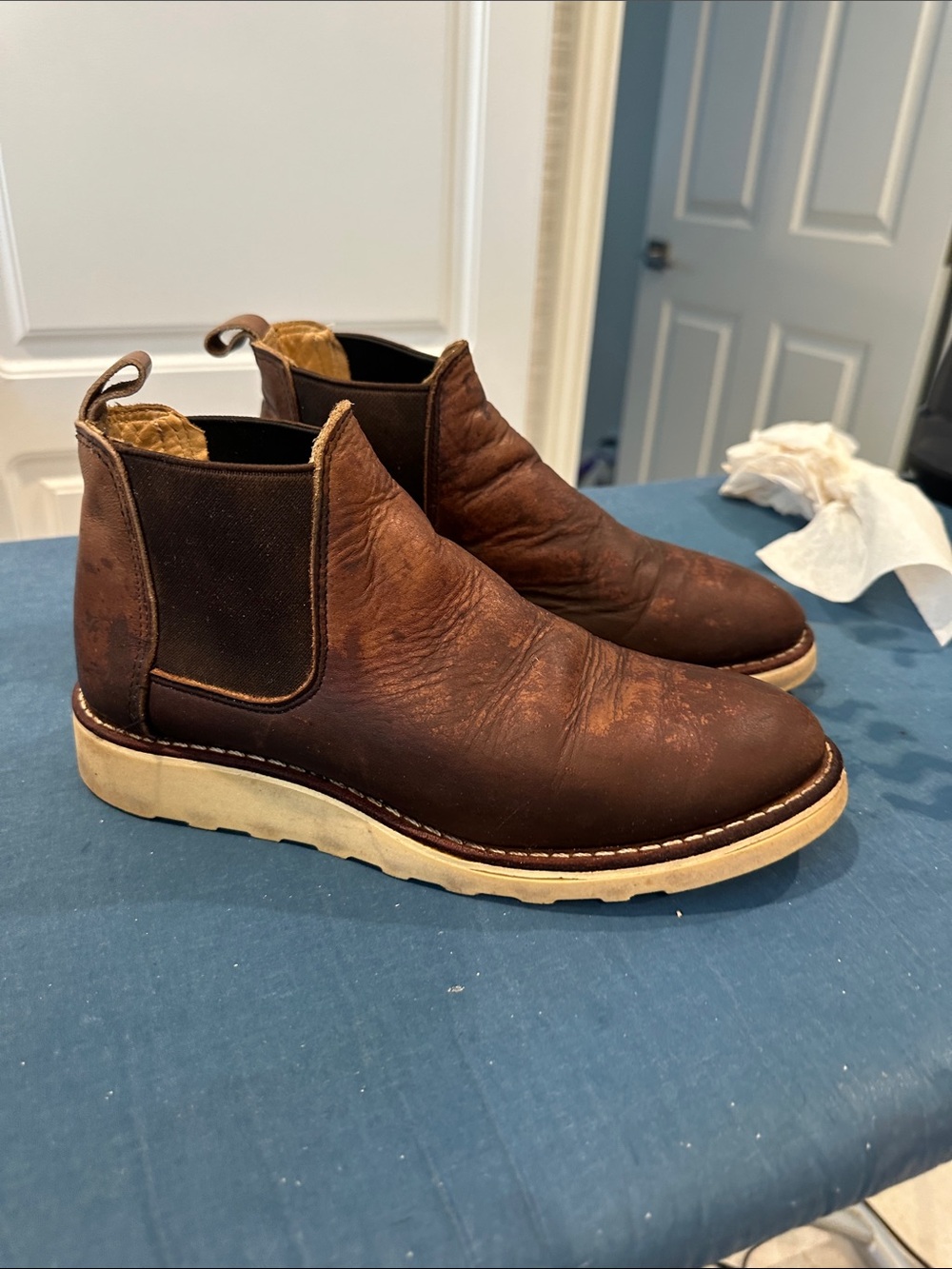 Red Wing Shoes Brown Leather Chelsea-Style Boat Shoes